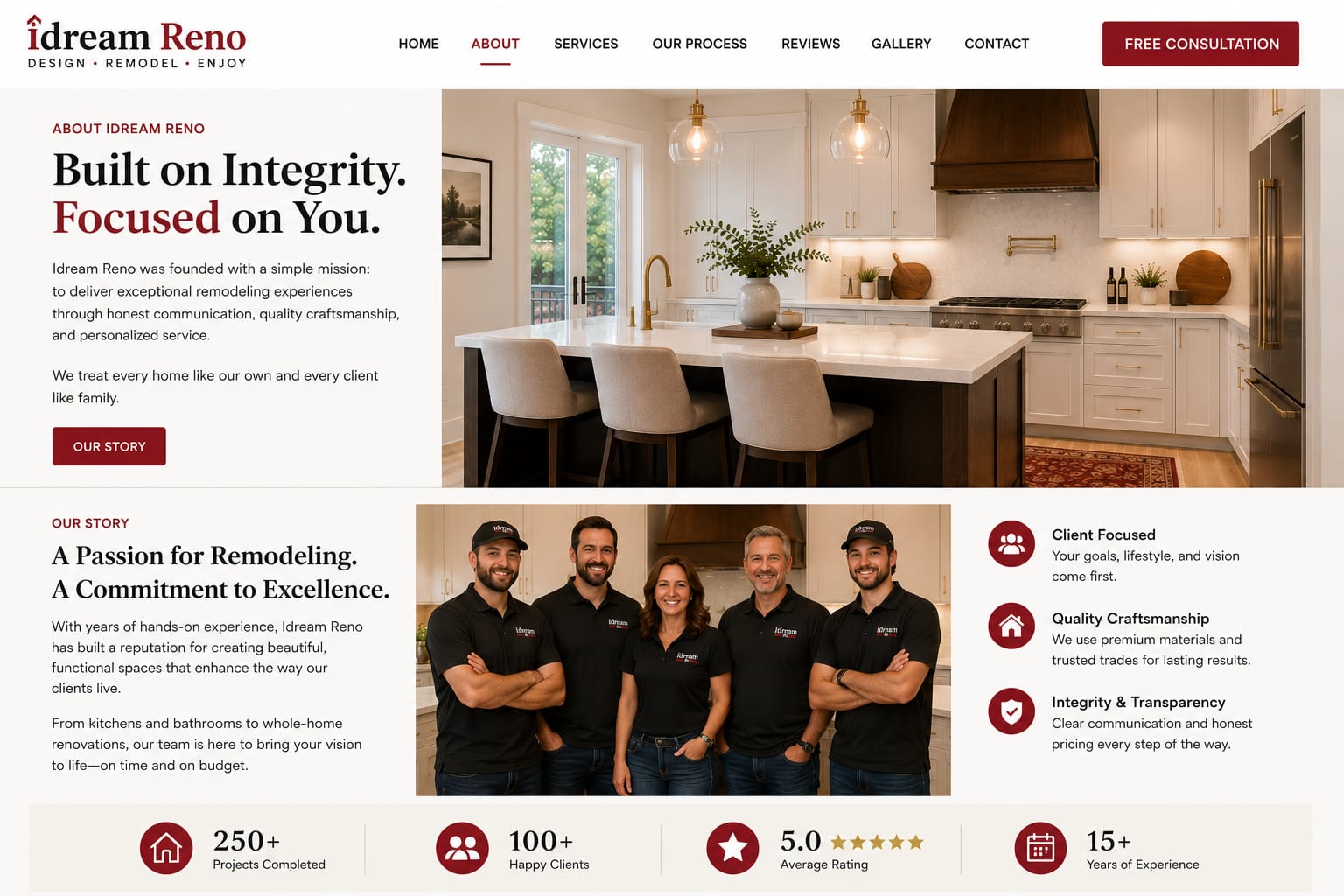 A renovated interior reflecting iDream Reno's standard of finish