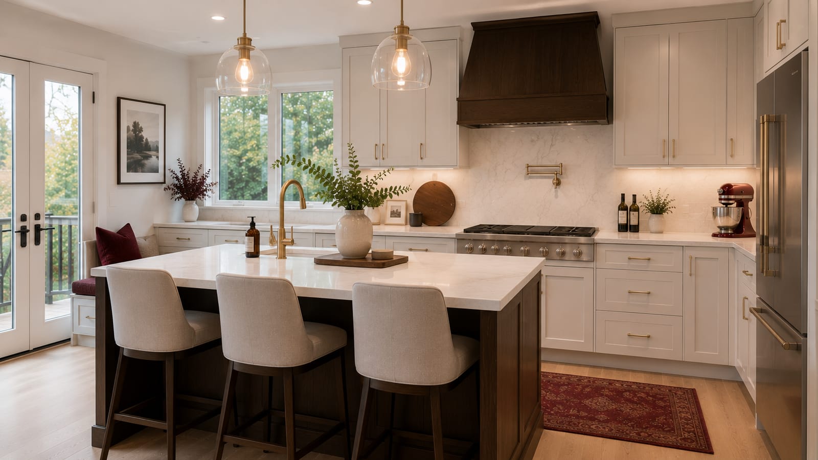 Design drawings and finish selections for a kitchen renovation